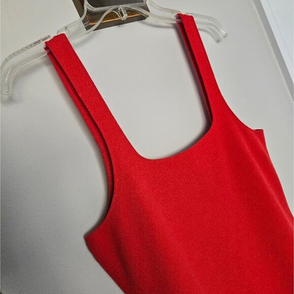 J. Crew Cherry Red Squareneck Mini Sweater-Dress NWOT Size Large - Picture 3 of 11